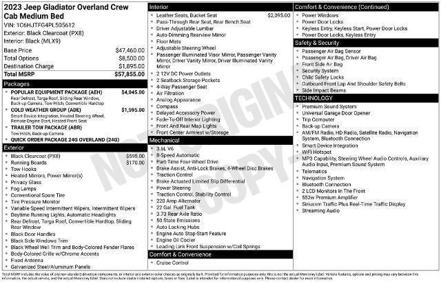 2023 Jeep Gladiator Overland 4x4