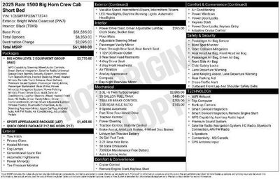 2025 RAM 1500 Big Horn Crew Cab 4x4 5'7" Box