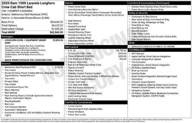 2020 RAM 1500 LONGHORN Base