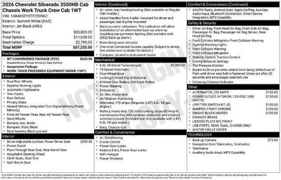 2026 Chevrolet Silverado 3500 HD Chassis Cab Work Truck