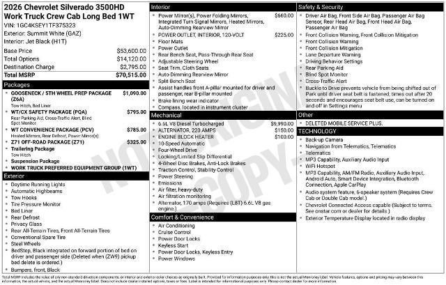2026 Chevrolet Silverado 3500 HD WT
