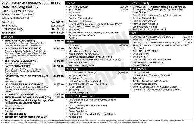 2026 Chevrolet Silverado 3500 HD LTZ