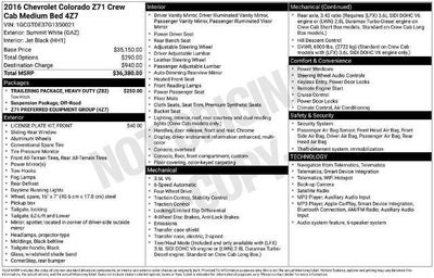 2016 Chevrolet Colorado 4WD Z71