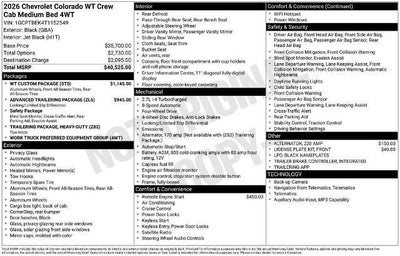 2026 Chevrolet Colorado WT