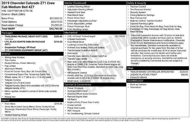 2019 Chevrolet Colorado 4WD Z71