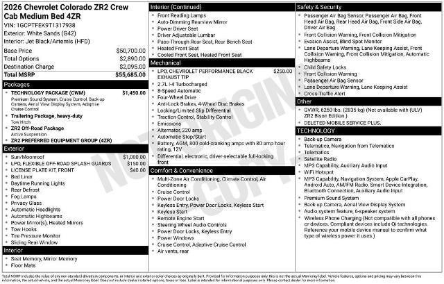 2026 Chevrolet Colorado ZR2