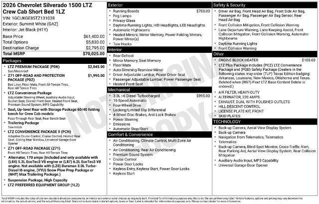 2026 Chevrolet Silverado 1500 LTZ
