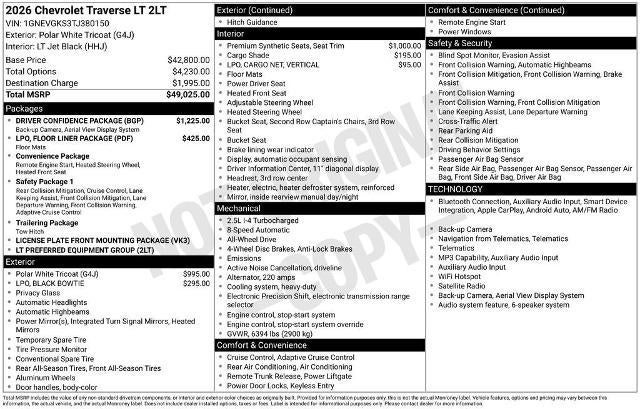2026 Chevrolet Traverse LT