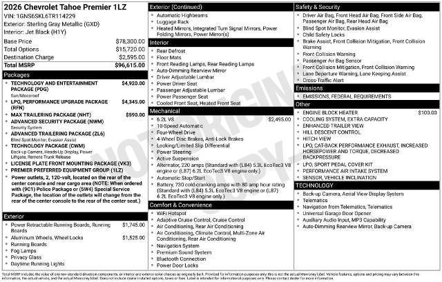 2026 Chevrolet Tahoe Premier