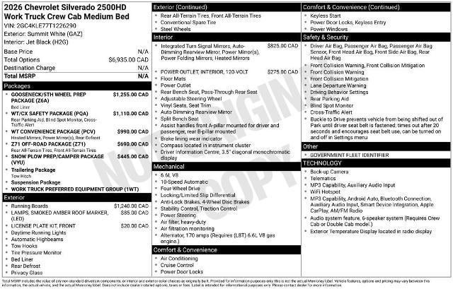 2026 Chevrolet Silverado 2500 HD WT