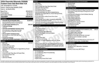 2026 Chevrolet Silverado 2500 HD Custom