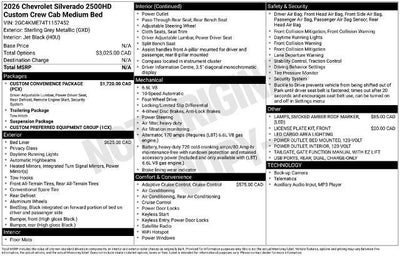 2026 Chevrolet Silverado 2500 HD Custom