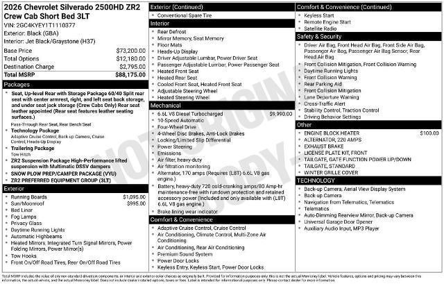 2026 Chevrolet Silverado 2500 HD ZR2
