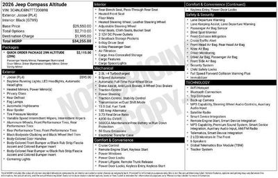 2026 Jeep Compass Latitude Altitude
