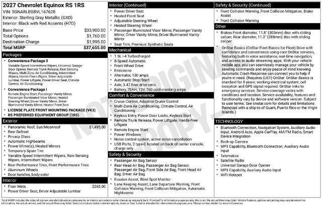 2027 Chevrolet Equinox RS