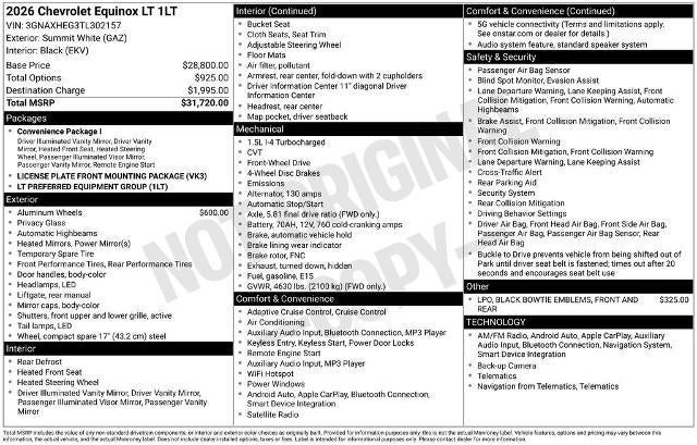 2026 Chevrolet Equinox LT
