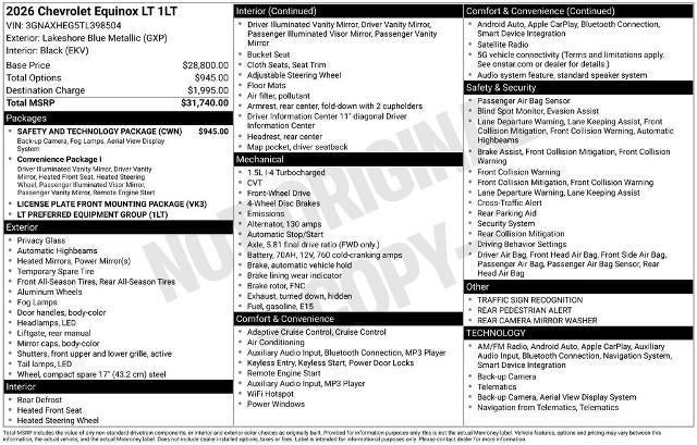 2026 Chevrolet Equinox LT