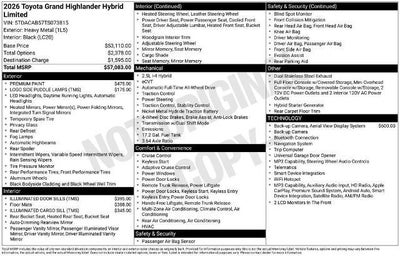 2026 Toyota Grand Highlander Hybrid Limited