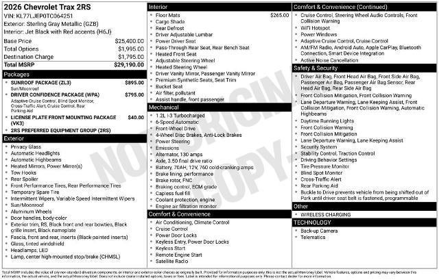 2026 Chevrolet Trax 2RS