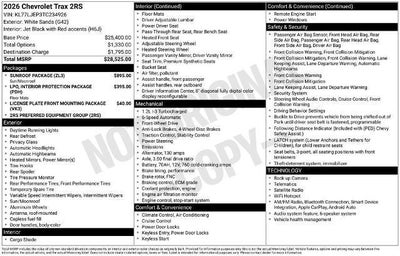 2026 Chevrolet Trax 2RS