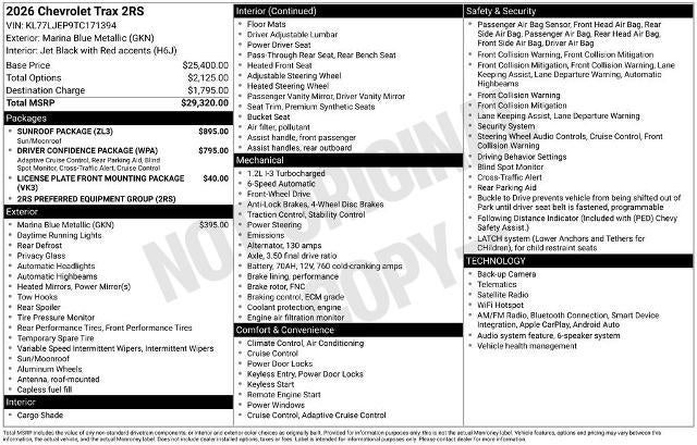 2026 Chevrolet Trax 2RS