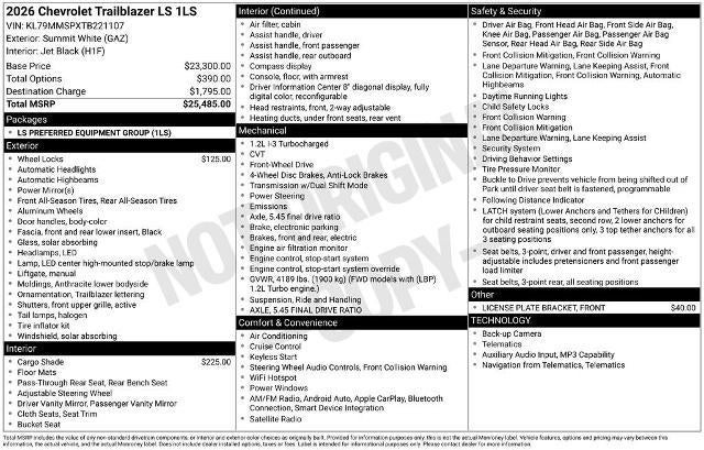 2026 Chevrolet Trailblazer LS