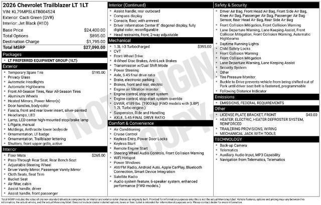 2026 Chevrolet Trailblazer LT