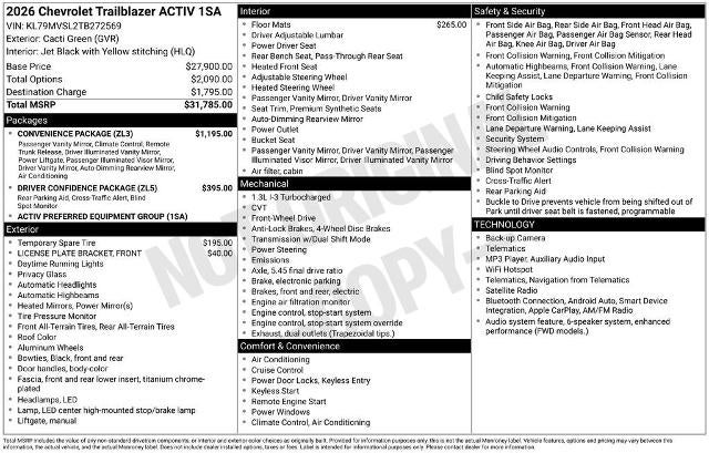 2026 Chevrolet Trailblazer ACTIV