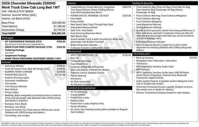 2026 Chevrolet Silverado 2500 HD WT