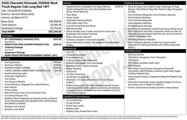 2026 Chevrolet Silverado 3500 HD WT