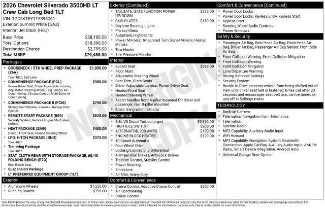 2026 Chevrolet Silverado 3500 HD LT DRW