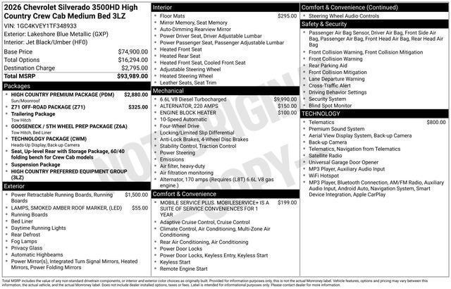 2026 Chevrolet Silverado 3500 HD High Country