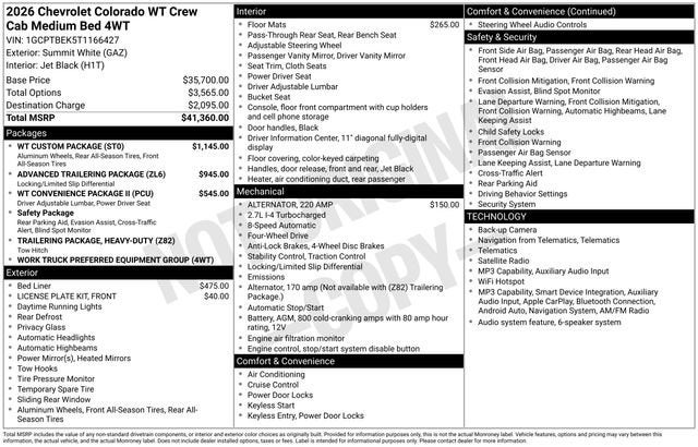 2026 Chevrolet Colorado WT