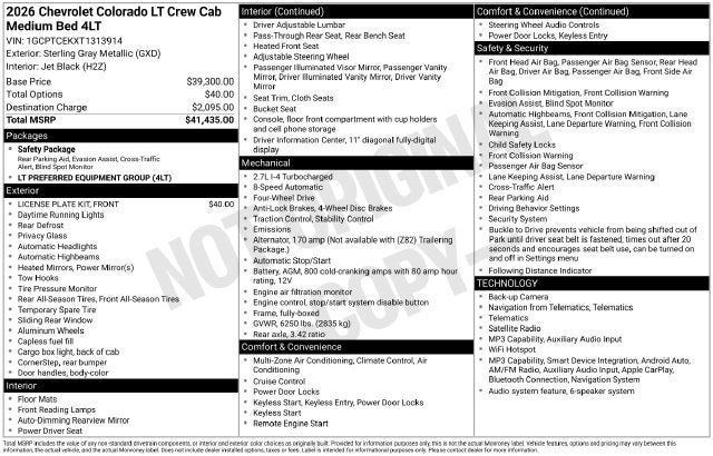 2026 Chevrolet Colorado LT