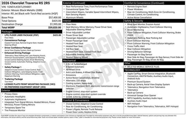2026 Chevrolet Traverse RS - Photo 25