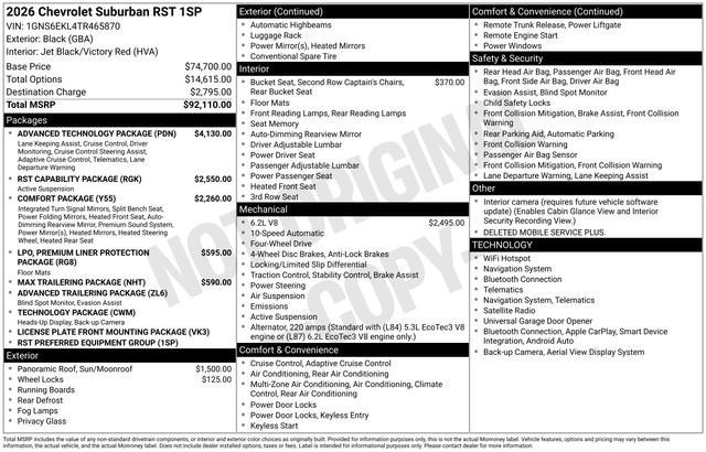 2026 Chevrolet Suburban RST