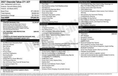 2027 Chevrolet Tahoe Z71