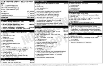 2026 Chevrolet Express Cutaway 3500 1WT