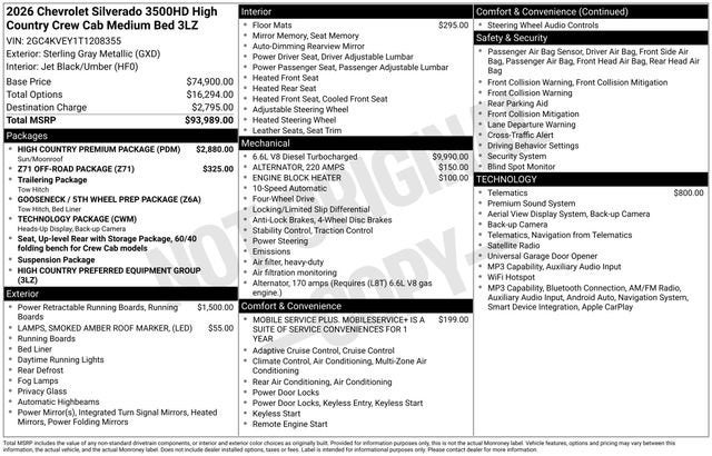 2026 Chevrolet Silverado 3500 HD High Country
