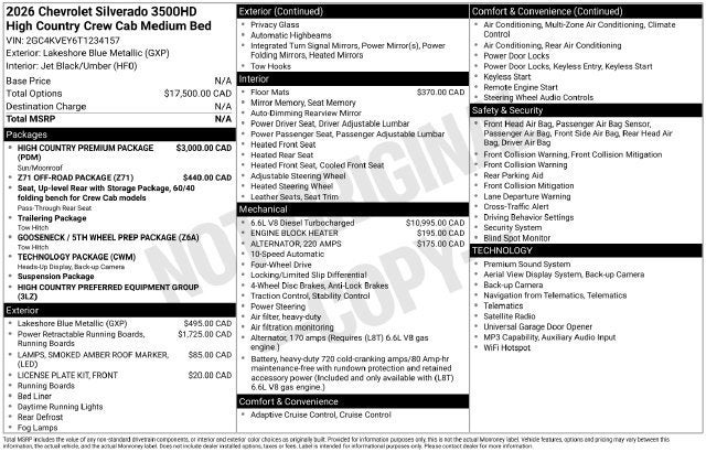 2026 Chevrolet Silverado 3500 HD High Country