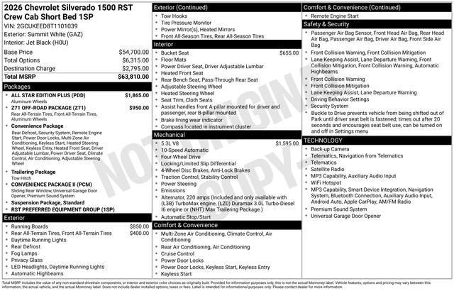 2026 Chevrolet Silverado 1500 RST