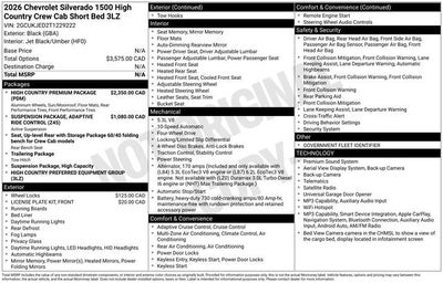 2026 Chevrolet Silverado 1500 High Country