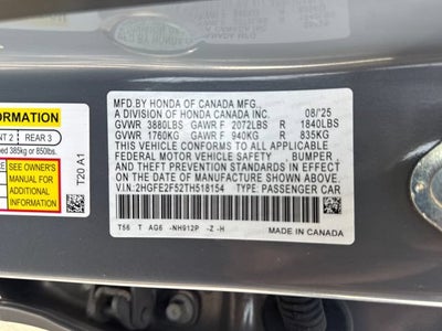 2026 Honda Civic Sedan Sport