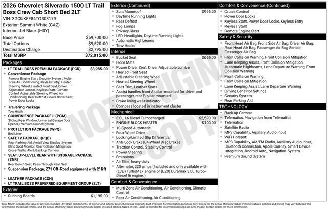 2026 Chevrolet Silverado 1500 LT Trail Boss