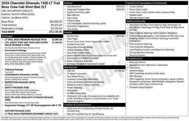 2026 Chevrolet Silverado 1500 LT Trail Boss