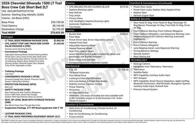 2026 Chevrolet Silverado 1500 LT Trail Boss