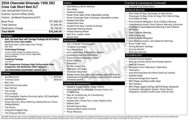 2026 Chevrolet Silverado 1500 ZR2