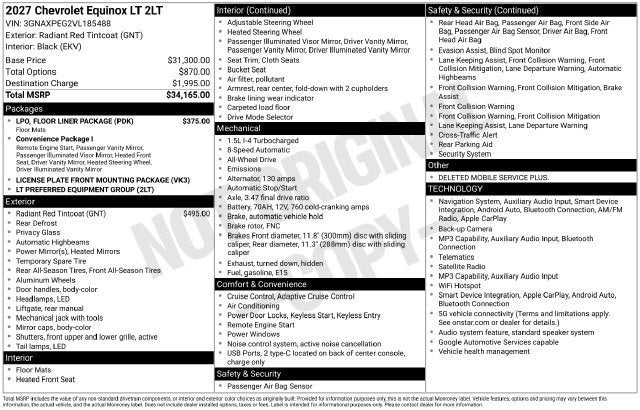 2027 Chevrolet Equinox LT
