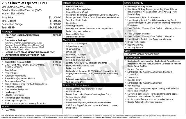 2027 Chevrolet Equinox LT