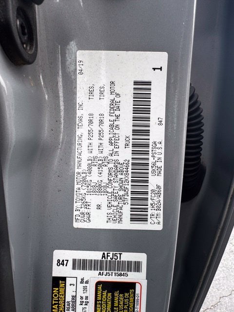 2019 Toyota Tundra 4WD SR5